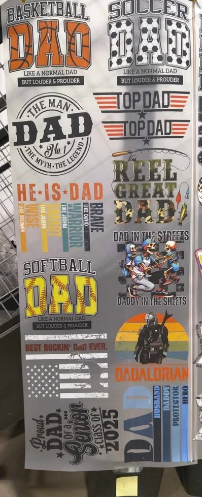 #12 PRE-PRINTED 5 FT DAD GANG SHEET-DTF