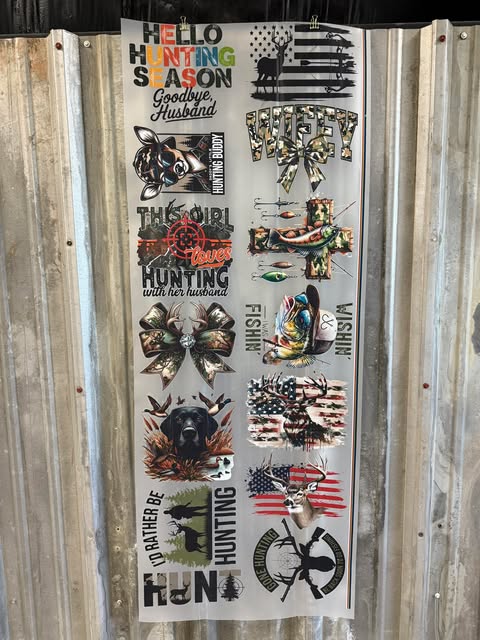 #9 PRE-PRINTED 5 FT HUNTING GANG SHEET-DTF