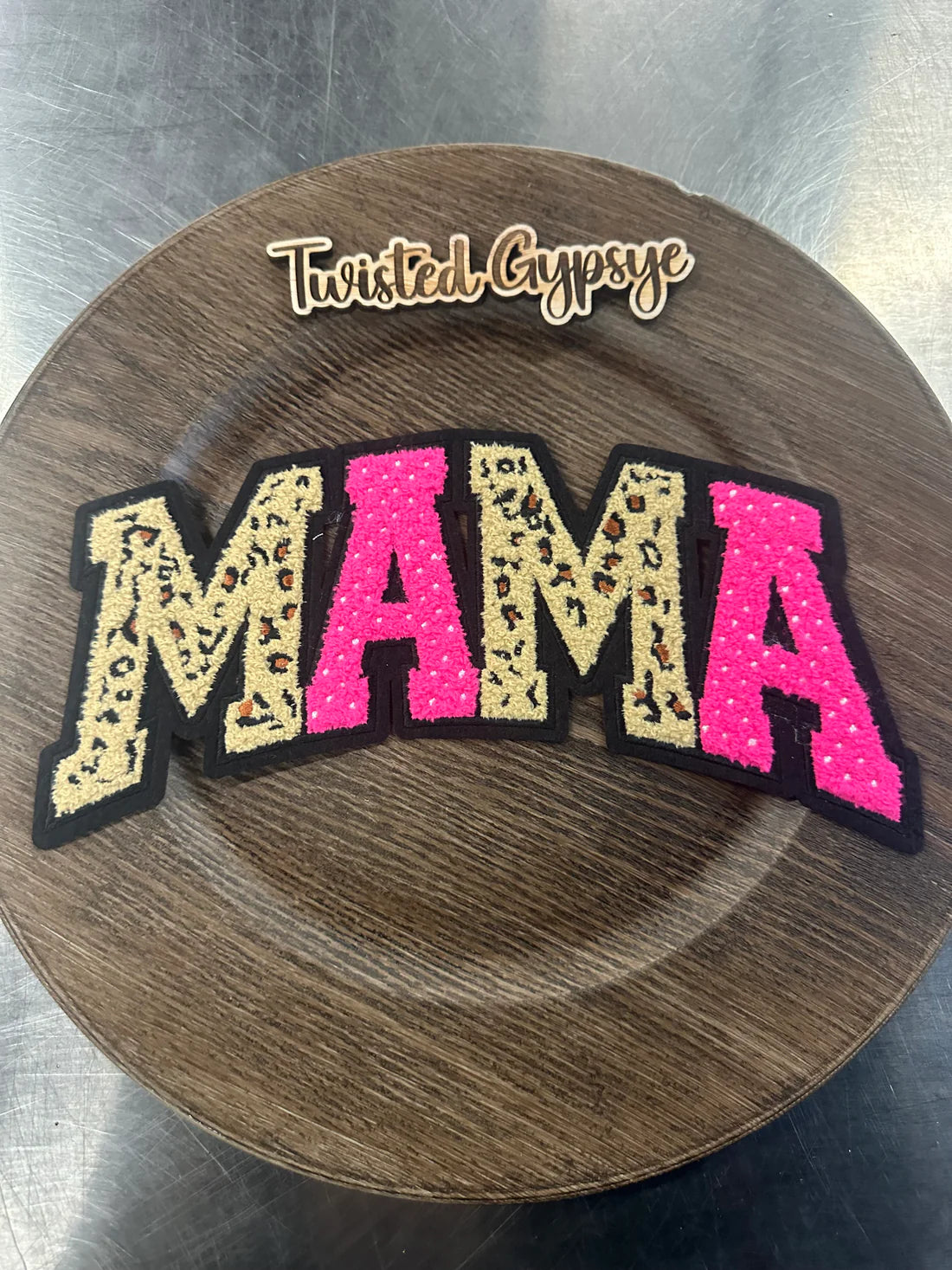 MAMA CHEETAH PINK- APPLIQUE PATCHE #A-5