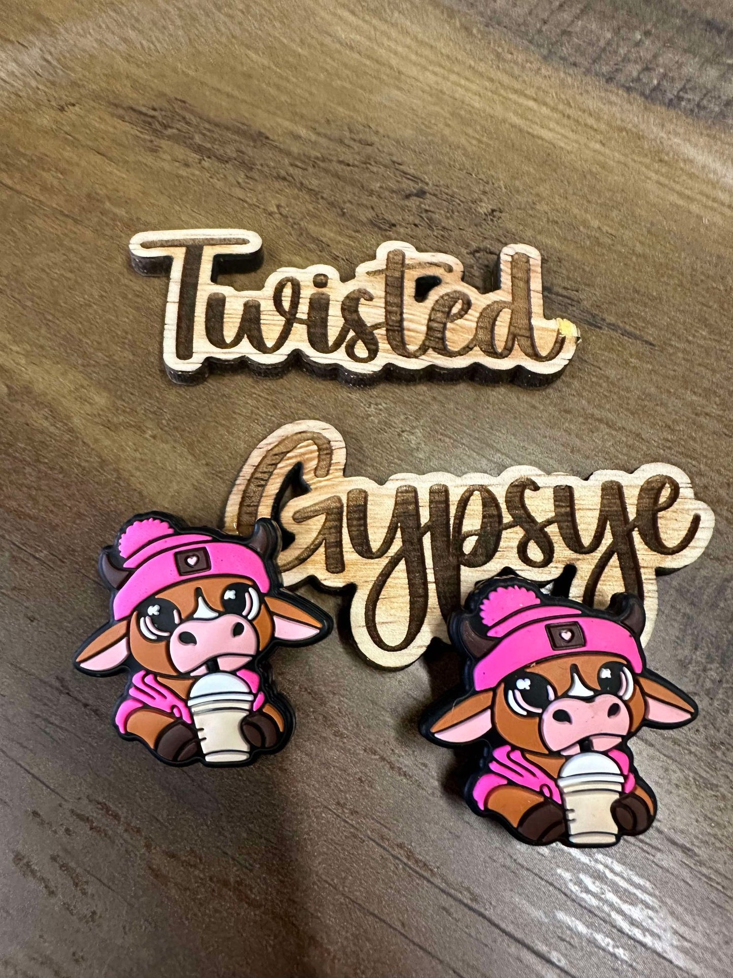 CUSTOM BOUJEE PINK HEIFER WITH COFFEE 2 PACK #134