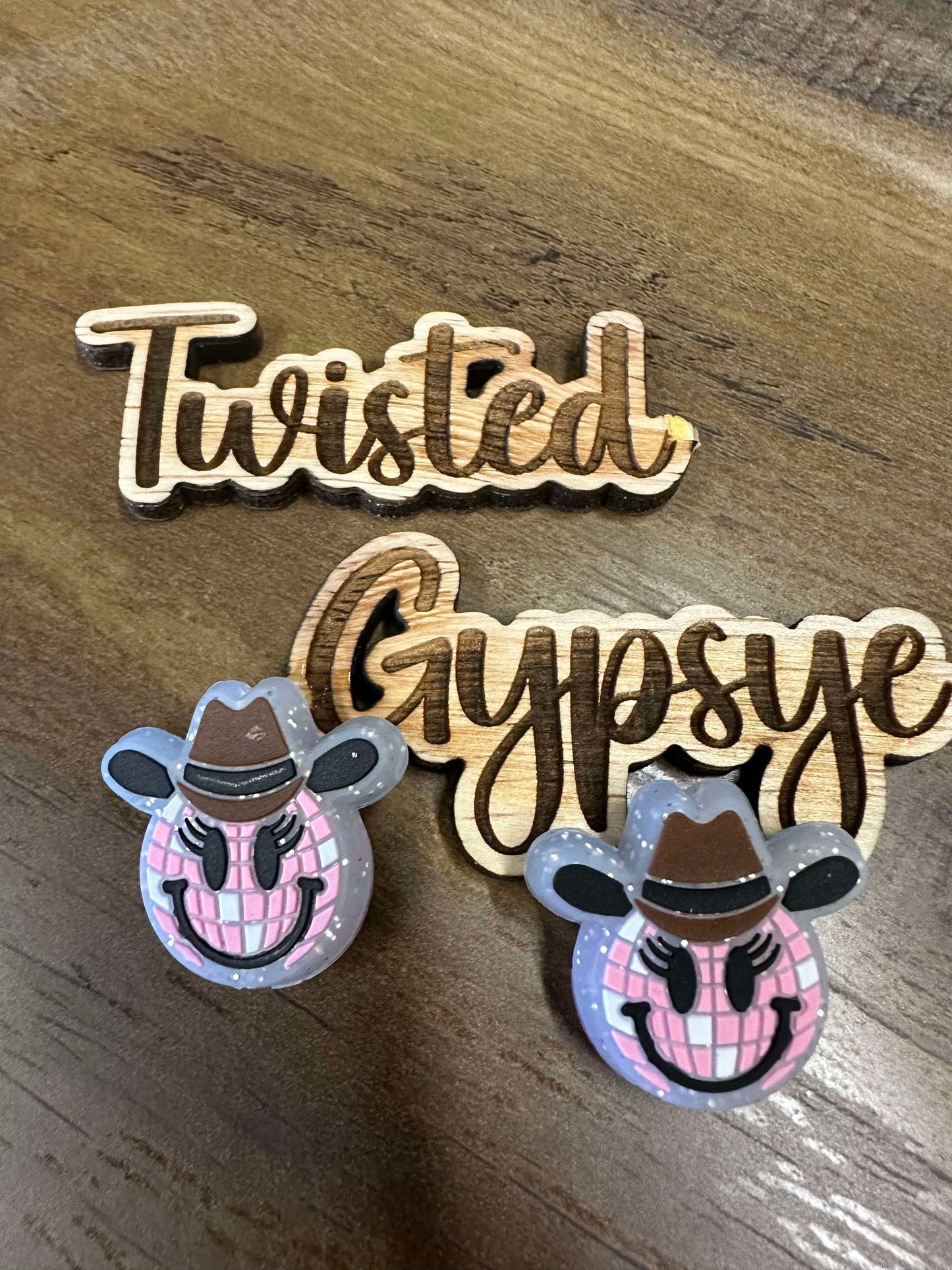 CUSTOM GLITTER SMILEY WITH HAT 2 PACK #131