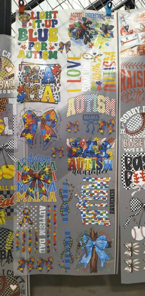 #6 PRE-PRINTED 5 FT AUTISM GANG SHEET-DTF