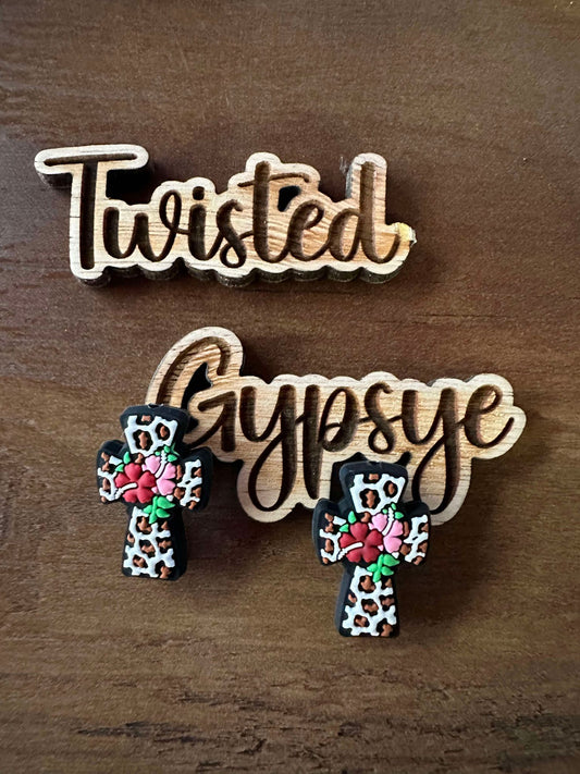 CUSTOM CHEETAH CROSS WITH FLOWERS 2 PACK #19