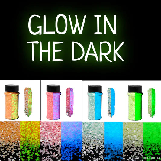 4 PACK OF GLOW IN THE DARK GLITTER