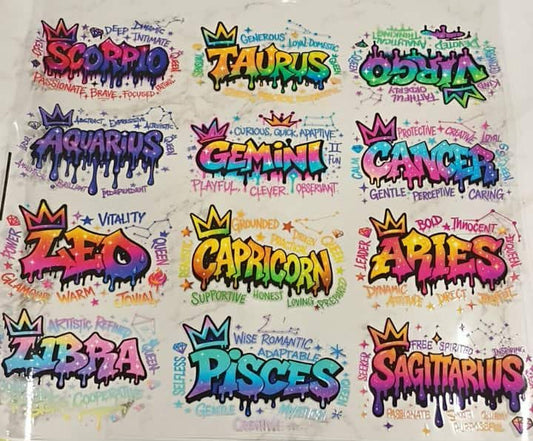 ZODIAC SET OF UV DTF